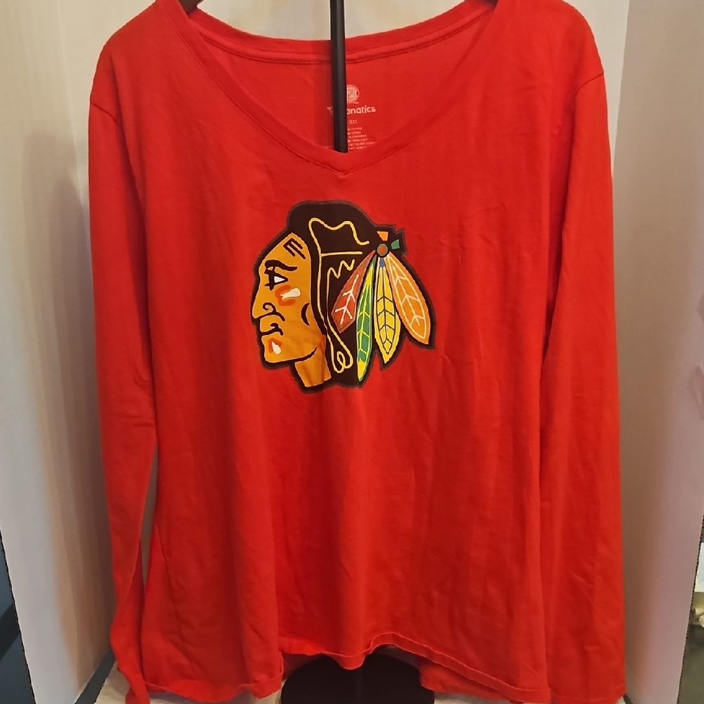 Fanatics Red Long Sleeve Shirt with Team Emblem